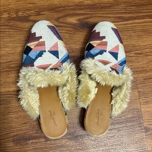 Donald J. Pliner Multicolor Fur-Lined Mules